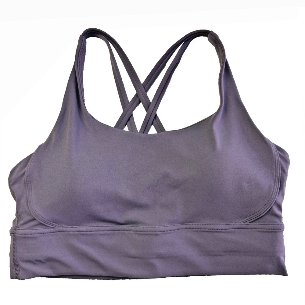 Grace Form Sports Bra L Lavender Crisscross Strappy Padded Yoga Workout Active